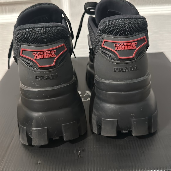 Prada Calzature Donna Nero maglia tech rubber wedge sneakers, Sz 35.5 - Picture 5 of 16